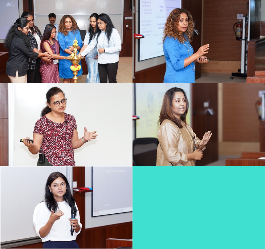  1.Prof. Dinesh Kumar, Chairperson, Data Centre and Analytics Lab, IIMB, and Dr. Ambica Rajagopal, Group Chief Data and AI Officer, Michelin, inaugurated the ‘WiDS Bengaluru 2025’ with a traditional lamp lighting ceremony, joined by participants to formally open the event, on 12th April 2025. 2.Dr. Ambica Rajagopal, Group Chief Data and AI Officer, Michelin, delivers the keynote address on ‘AI Transformations for Enterprises' at Women in Data Science Bangalore Conference 2025. 3.Smitha Ganesh, Managing Director - AI, Accenture, spoke on ‘Scaling with Gen - AI',  at WiDS Bengaluru Conference. 4.Susmita Chaudhury, Partner - Technology & Transformation, Deloitte, spoke on ‘Business storytelling with Data Science’ at WiDS Bengaluru Conference. 5.Andaleeb Shadan, Senior Director, Resolutions and Protections, Paypal, spoke on ‘Leveraging AI and Data Science : Tackling buyer abuse and post purchase disputes for successful ecommerce’ at WiDS Bengaluru Conference.